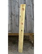 Poteau départ/arrivée 2 lisses pour barrière en bois