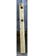 Poteau intermédiaire 2 lisses pour barrière en bois