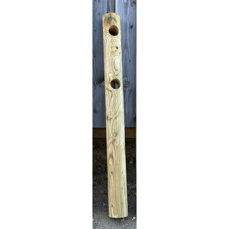 Poteau intermédiaire 2 lisses pour barrière en bois Poteau intermédiaire 2 lisses pour barrière en bois