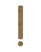Rendu 3d Poteau départ/arrivée 2 lisses pour barrière en bois