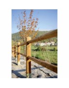 Poteau intermédiaire 2 lisses pour barrière en bois