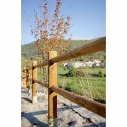 Poteau intermédiaire 2 lisses pour barrière en bois