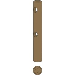 Poteau intermédiaire 2 lisses pour barrière en bois