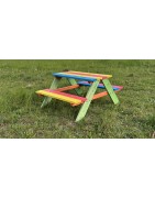 Table de Pique-Nique en Bois pour enfant multicolore