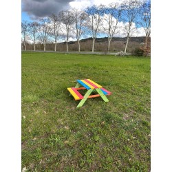 Table de Pique-Nique en Bois pour enfant multicolore
