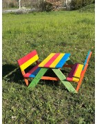 Table pique-nique en bois pour enfant multicolore