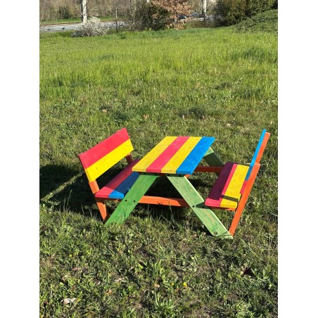 Table pique-nique en bois pour enfant multicolore
