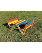 Table pique-nique en bois pour enfant multicolore