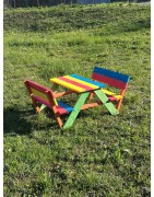 Table pique-nique en bois pour enfant multicolore