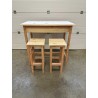 Table haute en bois naturel avec ces tabouret en bois naturel