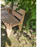Banc en bois naturel avec accoudoir centrale et 2 dossier indépendant