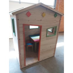 Cabane enfant en bois naturel