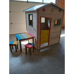 Cabane enfant en bois naturel