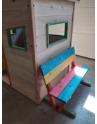 Cabane enfant en bois naturel