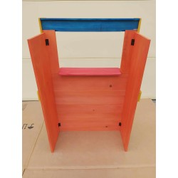 Théâtre pliable en bois multicolore de l'arrière