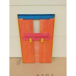 Théâtre pliable en bois multicolore replier de l'arrière