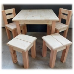 Table enfant en bois naturel - Fabrication artisanale Française