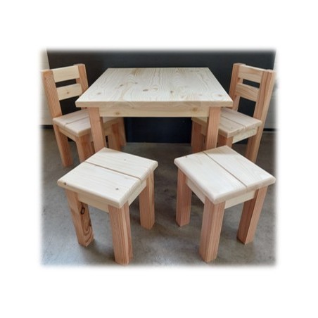 Table enfant en bois naturel - Fabrication artisanale Française