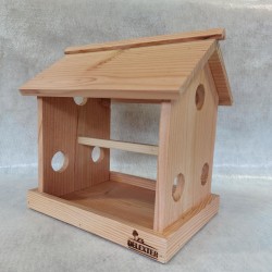 Mangeoir à oiseaux en bois – Abri nourrisseur extérieur