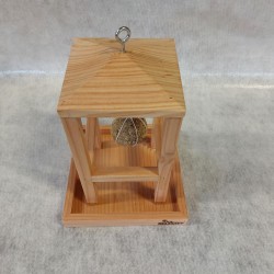 Mangeoire à oiseaux en bois naturel – Support pour boules de graisse