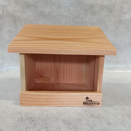 Mangeoire à oiseaux en bois naturel – Modèle ouvert pour graines