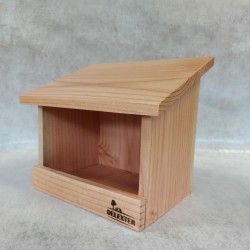 Mangeoire à oiseaux en bois naturel – Modèle ouvert pour graines