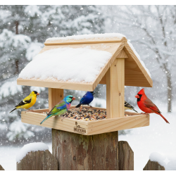 Mangeoire à Oiseaux en Bois – Forme Maison