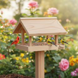 Mangeoire à Oiseaux en Bois – Forme Maison