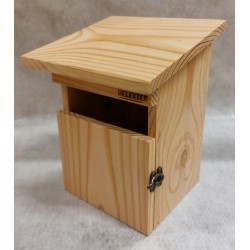 Nichoir à oiseaux en bois naturel rouge -gorge avec porte – Abri de nidification extérieur