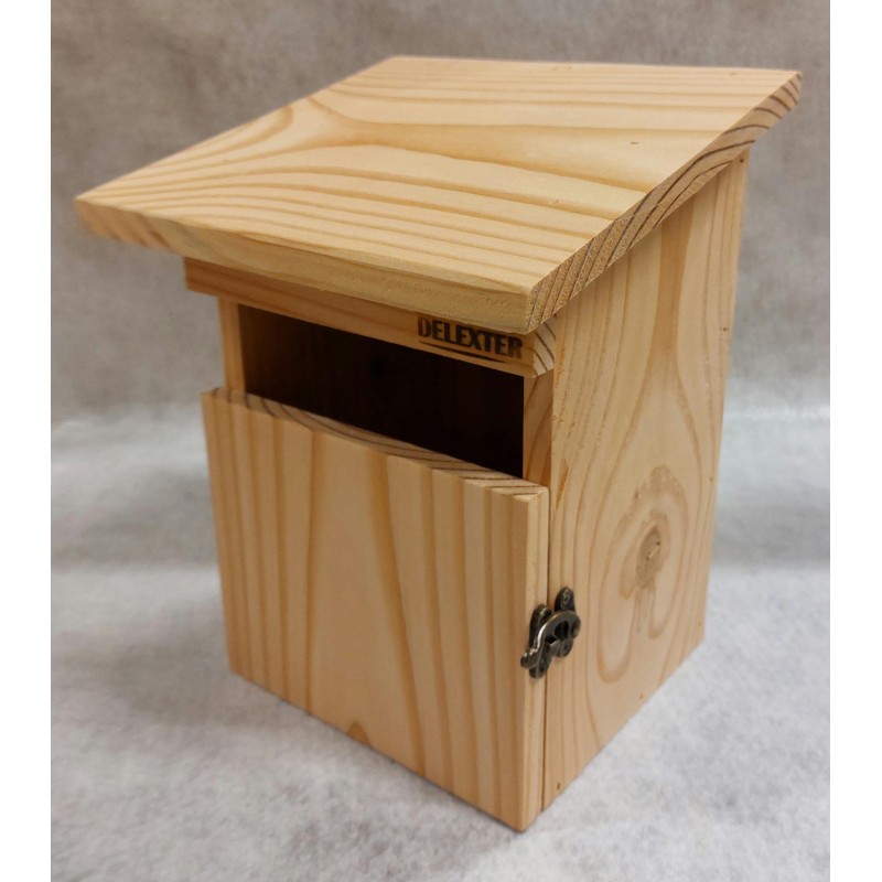 Nichoir à oiseaux en bois naturel rouge -gorge avec porte – Abri de nidification extérieur