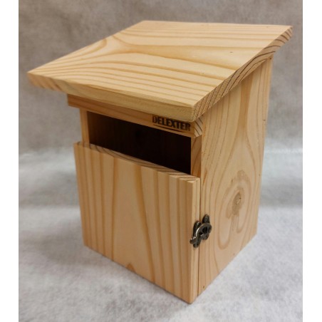 Nichoir à oiseaux en bois naturel rouge -gorge avec porte – Abri de nidification extérieur