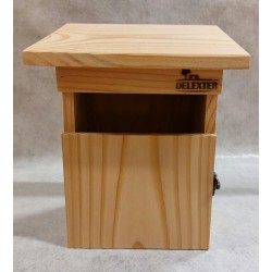 Nichoir à oiseaux en bois naturel rouge -gorge avec porte – Abri de nidification extérieur