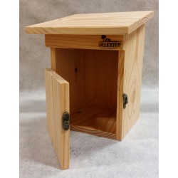 Nichoir à oiseaux en bois naturel rouge -gorge avec porte – Abri de nidification extérieur