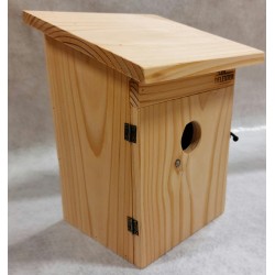 Nichoir pour mésanges en bois naturel avec porte – Abri de nidification