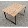 Table basse en bois naturel avec ces pieds en métal noir